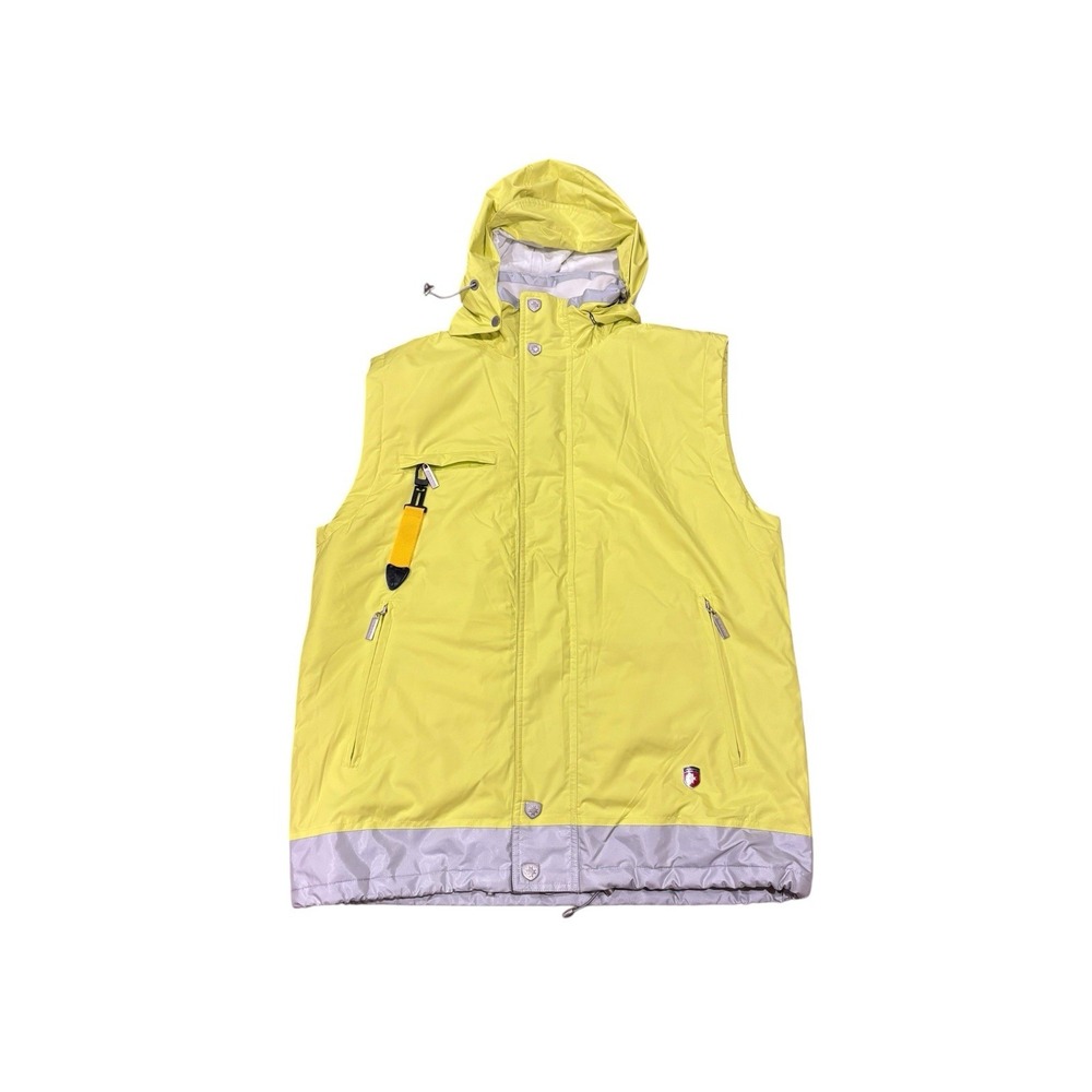 Wellensteyn Strandweste Vest Multi Pocket Hideaway Hood Yellow Polyurethane Sz L